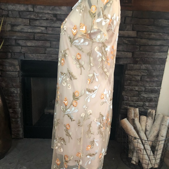 Sheer Embroidered overlay Tank Dress - Picture 2 of 5